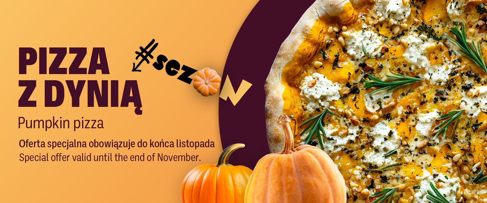 #sez🎃n 
Zapraszamy do Eating Point na pizzę z dynią.
Oferta ważna cały listopad.